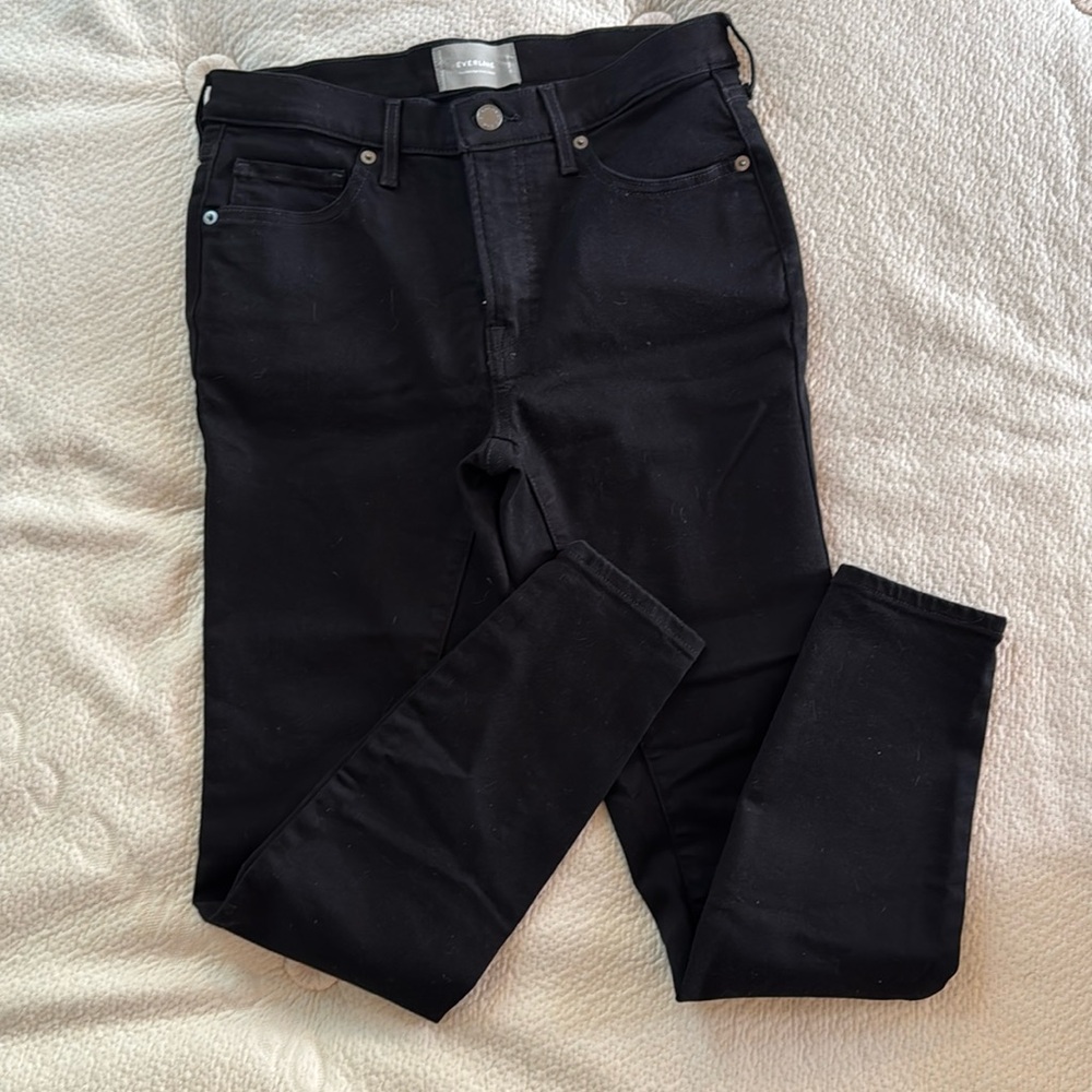 Everlane The Mid-Rise Skinny Stretch Jean in Black, Size 29